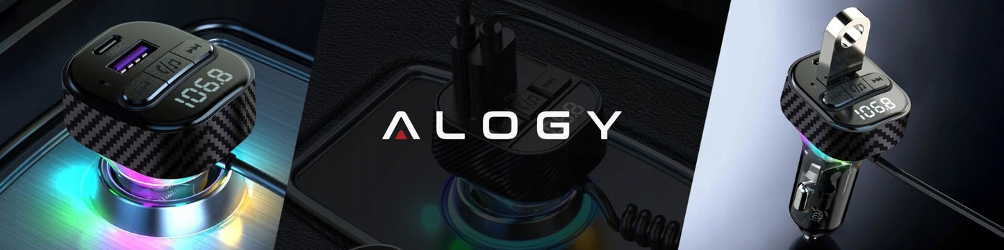 FM SIŲSTUVAS BLUETOOTH AUTOMOBILINIS ĮKROVIKLIS MP3 2x USB-C QC 3.0 PD 30W