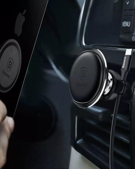 Magnetinis automobilinis telefono laikiklis prie ventiliacijos grotelių, juodas Baseus