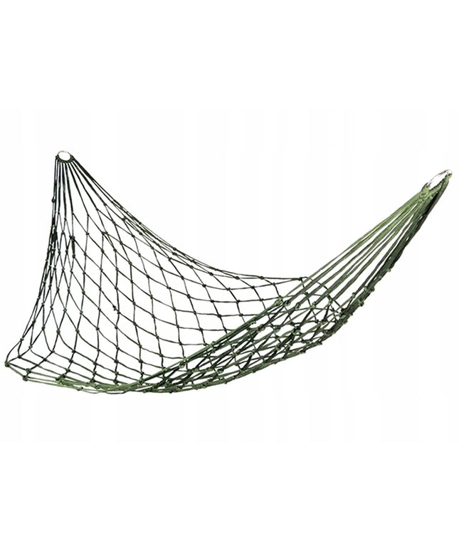 AG233E Sodo virvinis hamakas iš nailono tinklo 200x80 cm – žalias