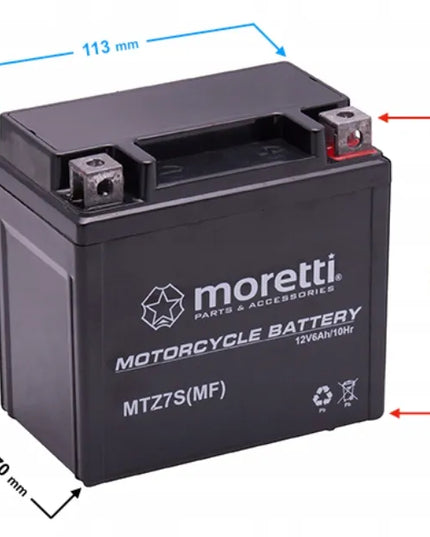 AGM akumuliatorius Moretti MTZ7S 12V Martinelli