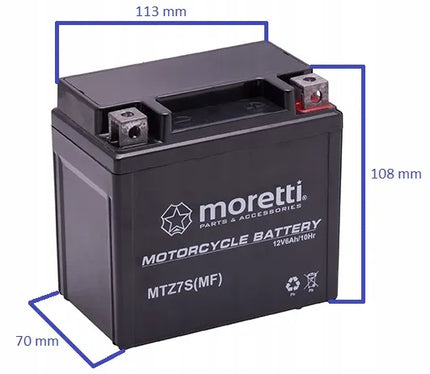 AGM akumuliatorius Moretti MTZ7S 12V Martinelli