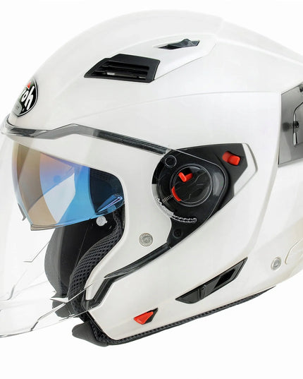 Airoh Executive modulinis atverčiamas motociklininko šalmas – White Gloss