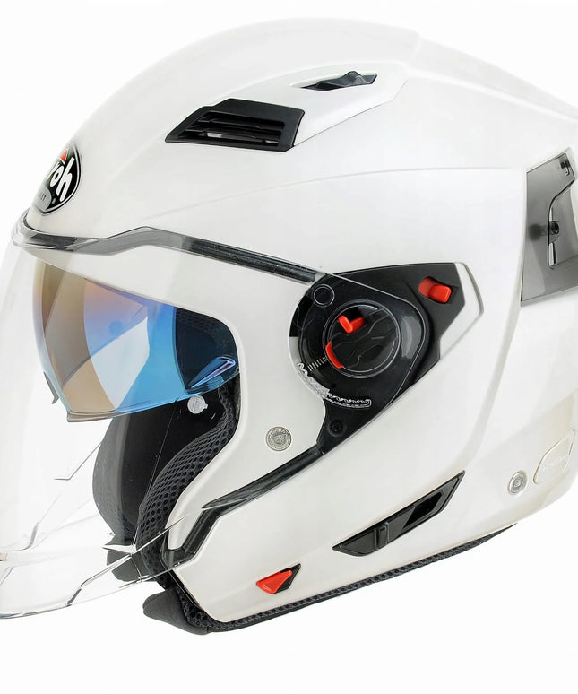 Airoh Executive modulinis atverčiamas motociklininko šalmas – White Gloss