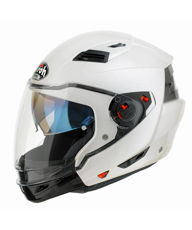 Airoh Executive modulinis atverčiamas motociklininko šalmas – White Gloss