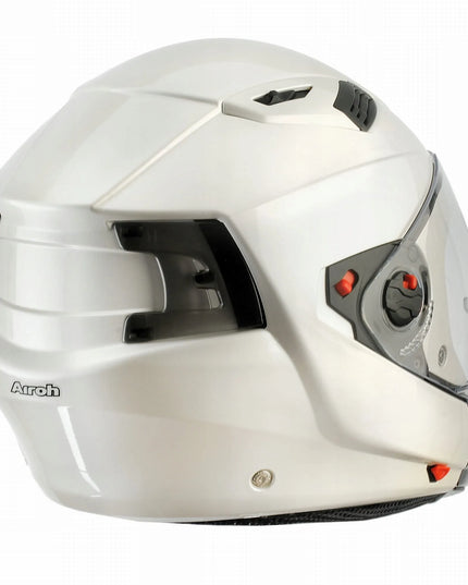 Airoh Executive modulinis atverčiamas motociklininko šalmas – White Gloss