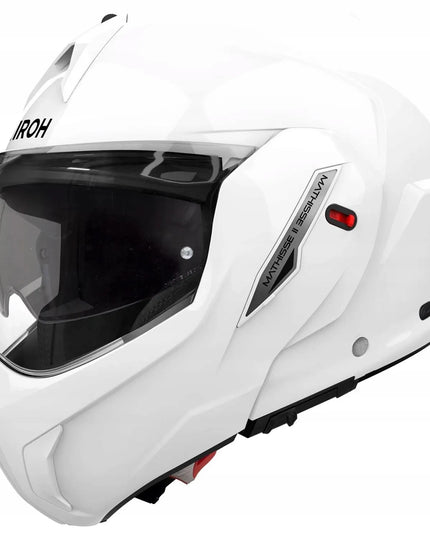 AIROH MATHISSE II COLOR WHITE GLOSS atverčiamas motociklininko šalmas, baltas
