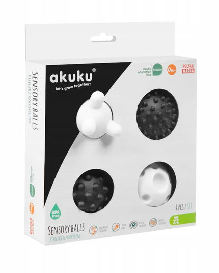 AKUKU jutriniai sensoriniai kamuoliukai juodai balti