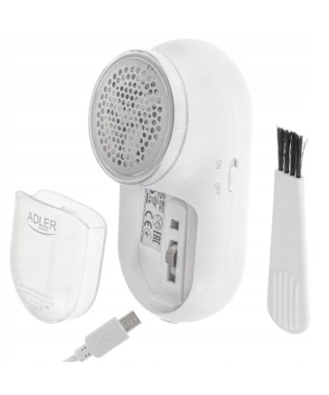 Adler ad9621 belaidis audinių ir megztinių pūkų skustuvas su USB įkrovimu