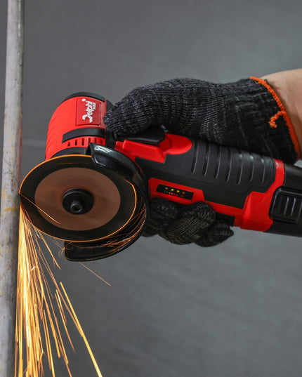 Akumuliatorinė kampinė šlifavimo mašinėlė Delphi Tools MG-01 Brushless 12V su 2 baterijomis, 7 diskais, lagaminu ir priedais