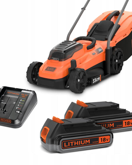 Akumuliatorinė vejapjovė 33 cm, 2x18V, 2x2.5Ah Black+Decker [BCMW3318L2-QW]