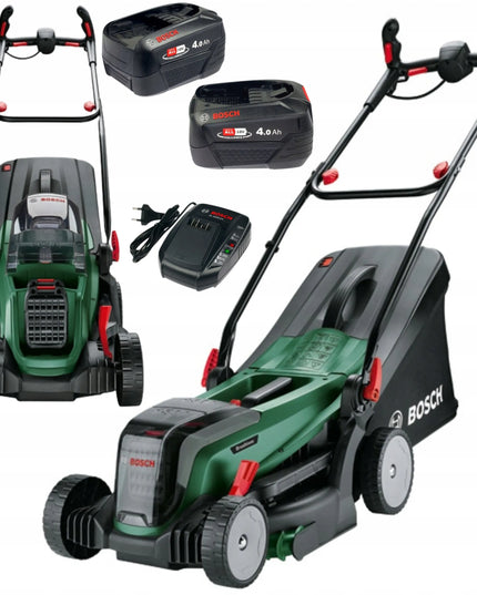 Akumuliatorinė vejapjovė BOSCH UniversalRotak 2x18V-37-550, 2x4,0Ah