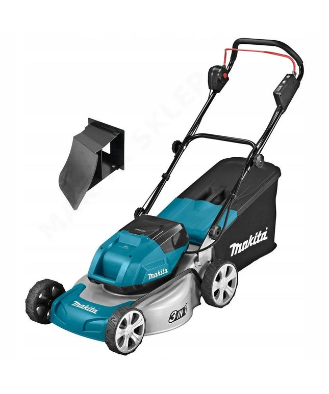 Akumuliatorinė vejapjovė MAKITA DLM460, 46 cm, 60 l, 2x18V, plieninis korpusas