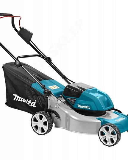 Akumuliatorinė vejapjovė MAKITA DLM460, 46 cm, 60 l, 2x18V, plieninis korpusas