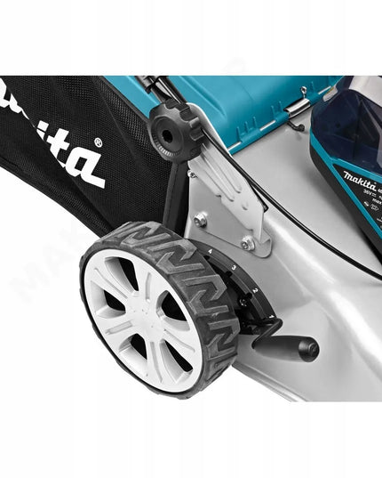 Akumuliatorinė vejapjovė MAKITA DLM460, 46 cm, 60 l, 2x18V, plieninis korpusas