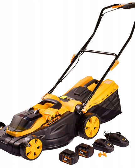 Akumuliatorinė vejapjovė Riwall 3820, 40V, 8Ah, 38 cm, su 2 akumuliatoriais ir įkrovikliu