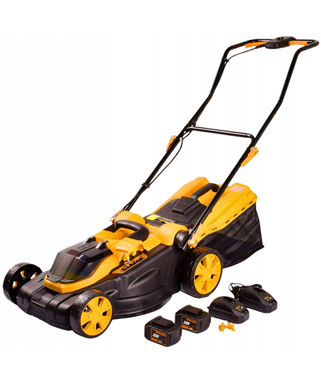 Akumuliatorinė vejapjovė Riwall 3820, 40V, 8Ah, 38 cm, su 2 akumuliatoriais ir įkrovikliu