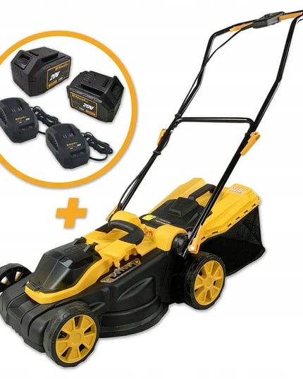 Akumuliatorinė vejapjovė Riwall 3820, 40V, 8Ah, 38 cm, su 2 akumuliatoriais ir įkrovikliu