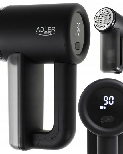 Akumuliatorinis audinių skustuvas Adler AD9617 su LCD ekranu ir greičio reguliavimu, juodas