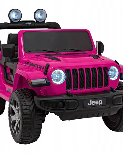 Akumuliatorinis automobilis Jeep Wrangler Rubicon rožinis