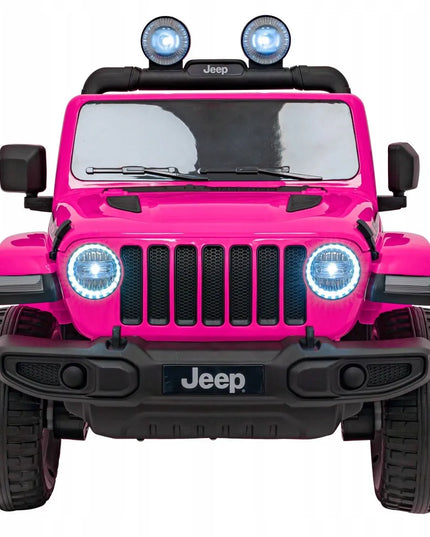 Akumuliatorinis automobilis Jeep Wrangler Rubicon rožinis