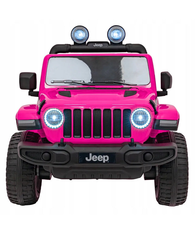Akumuliatorinis automobilis Jeep Wrangler Rubicon rožinis