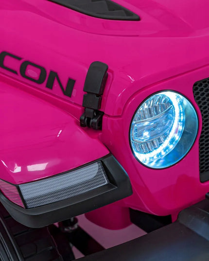 Akumuliatorinis automobilis Jeep Wrangler Rubicon rožinis