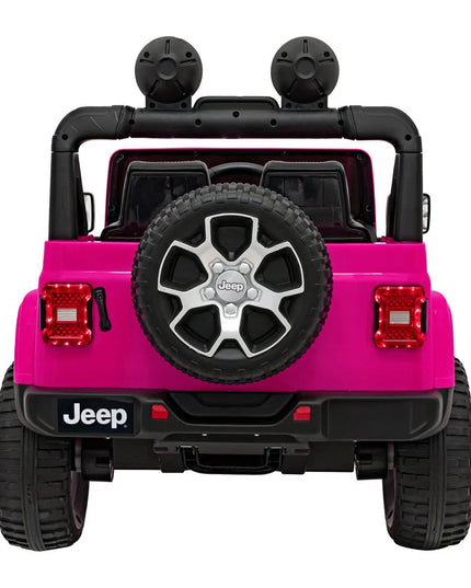 Akumuliatorinis automobilis Jeep Wrangler Rubicon rožinis