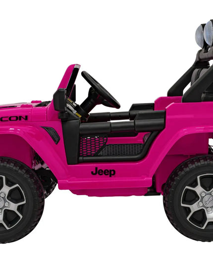 Akumuliatorinis automobilis Jeep Wrangler Rubicon rožinis