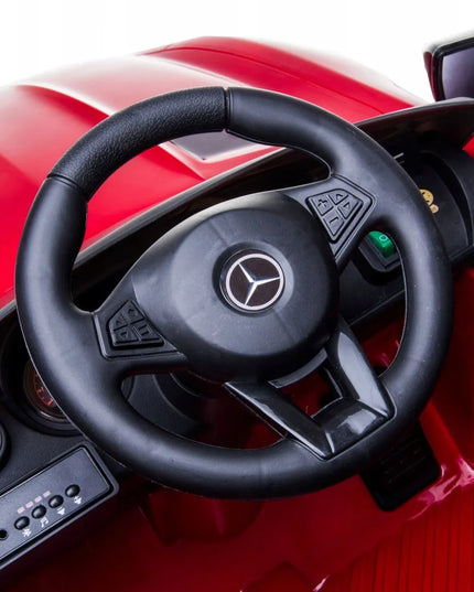 Akumuliatorinis automobilis Mercedes GTR-S su minkštais EVA ratais, odine sėdyne ir nuotolinio valdymo pulteliu