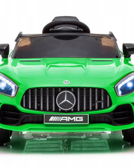 Akumuliatorinis automobilis Mercedes GTR-S su minkštais EVA ratais, odine sėdyne ir nuotolinio valdymo pulteliu
