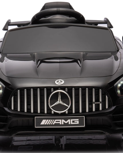 Akumuliatorinis automobilis Mercedes GTR-S su minkštais EVA ratais, odine sėdyne ir nuotolinio valdymo pulteliu
