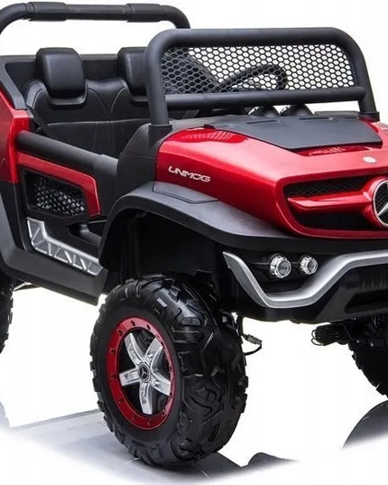 Akumuliatorinis automobilis Mercedes Unimog, raudonas