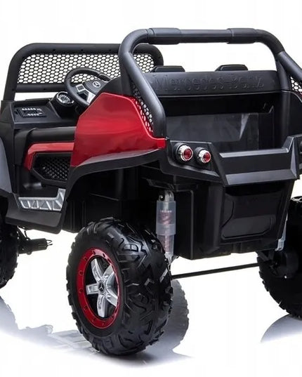 Akumuliatorinis automobilis Mercedes Unimog, raudonas