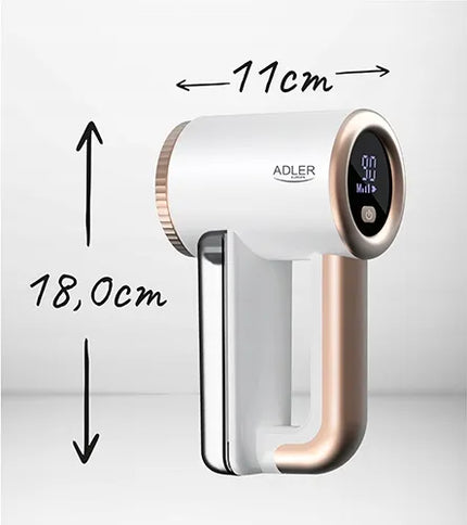 Akumuliatorinis drabužių pūkų rinkiklis Adler AD 9617 su LCD ekranu ir greičio reguliavimu