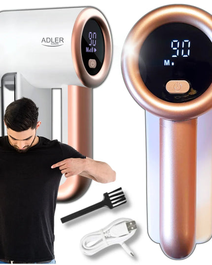 Akumuliatorinis drabužių pūkų rinkiklis Adler AD 9617 su LCD ekranu ir greičio reguliavimu