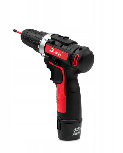 Akumuliatorinis gręžtuvas-suktuvas Delphi tools 12V 2xAkumuliatoriai + antgalių rinkinys