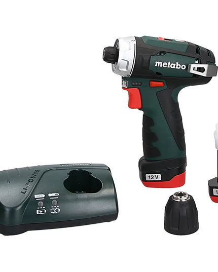 Akumuliatorinis gręžtuvas-suktuvas Metabo PowerMaxx BS Basic 12V 2x2Ah