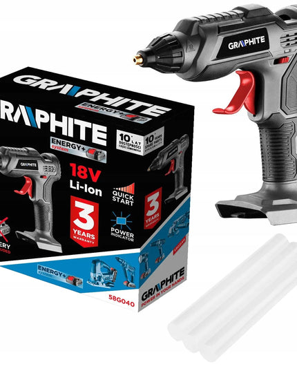 Akumuliatorinis karšto klijų pistoletas ENERGY+ 18V GRAPHITE