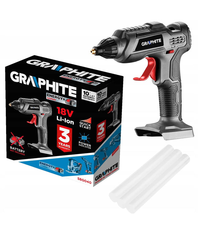 Akumuliatorinis karšto klijų pistoletas ENERGY+ 18V GRAPHITE
