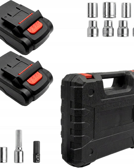Akumuliatorinis smūginis gręžtuvas-suktuvas RETOO 21V, 2x2Ah, lagaminas