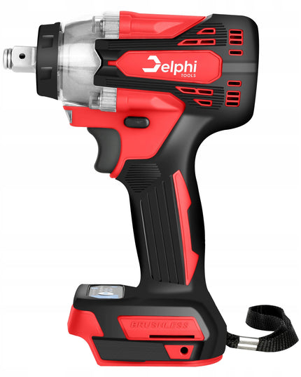 Akumuliatorinis smūginis veržliasukis Delphi Tools Brushless 20V 2x baterijos, 350Nm sukimo momentas, 1/2'' galvutės komplektas lagamine