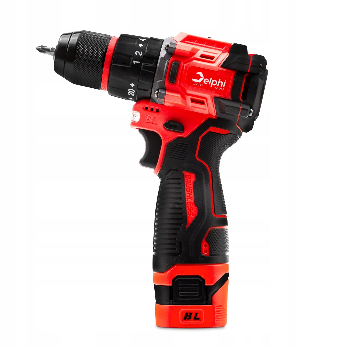Akumuliatorinis su smūgiu suktuvas-gręžtuvas Delphi Tools Brushless 16,8V 2x baterijos, 50Nm, lagaminas su priedais