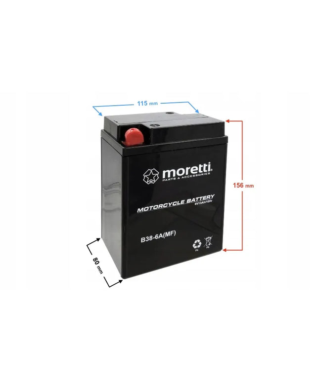 Akumuliatorius Moretti AGM (GEL) MB38-6A Martinelli