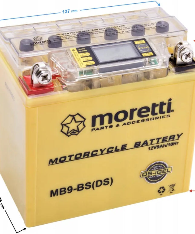 Akumuliatorius Moretti AGM I-Gel MB9-BS 9Ah Martinelli