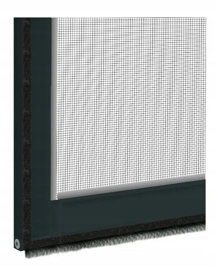Aliuminio tinklelis nuo vabzdžių durims 100 x 210 terasinis, savaime užsidarantis, antracito spalvos