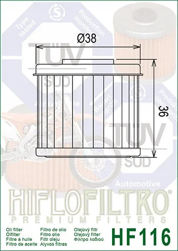Alyvos filtras Hiflofiltro HF116