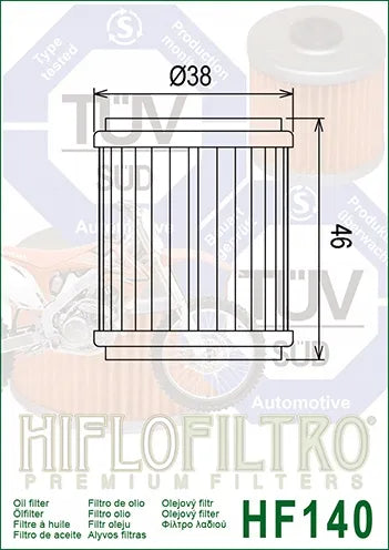 Alyvos filtras Hiflofiltro HF140