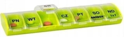 ANABOX savaitinė vaistų dėžutė, vaistų organizatorius, 1 vnt.