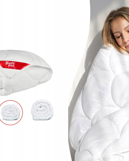 Antialerginė antklodė 200x220 Softimi visiems metų laikams lengva šilta dygsniuota mikropluošto antklodė Lenkijos gamybos