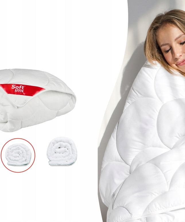 Antialerginė antklodė 200x220 Softimi visiems metų laikams lengva šilta dygsniuota mikropluošto antklodė Lenkijos gamybos